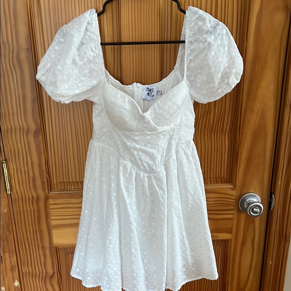 White Puff Sleeve Dress